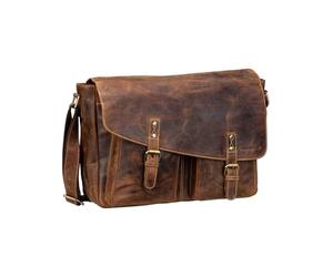 Greenburry borsa a tracolla con scomparto per laptop Vintage Crossbody Bag Brown marrone
