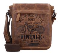 Greenburry Borsa a tracolla vintage Cafe Racer in pelle 23 cm marrone