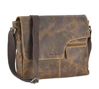 Greenburry Borsa a tracolla originale vintage in pelle 32 cm brown (1650-A-25)