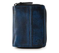 Greenburry Destressed Portafoglio Protezione RFID Pelle 10.5 cm blu