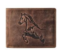 Greenburry Horse Portafoglio Vera Pelle 12 cm marrone