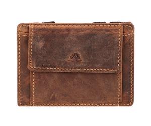 Greenburry Portafoglio magico vintage RFID in pelle 10 cm marrone