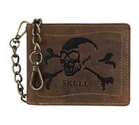 Greenburry Portafoglio teschio vintage in pelle 12 cm braun (1796-Skull-25)