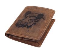 Greenburry Portafoglio vintage in pelle di cinghiale 9,5 cm braun (1701-Wildboar-25)