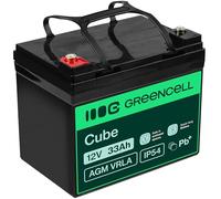 GreenCell AGM Battery 12V 33Ah Lead Acid Sealed VRLA No Maintenance Rechargeable Replacement Batteries Children's Toys Alarm Fail Scales Fence