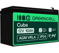 Greencell® Batteria AGM 12V 10Ah Al Piombo Accumulatore Sigillata VRLA Senza Man