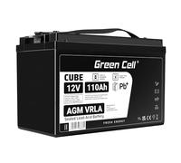 GreenCell® Batteria AGM 12V 110Ah al piombo accumulatore sigillata VRLA Senza manutezione ricaricabile Batterie di ricambio ermetica | Fotovoltaico | Barca | Sedia a rotelle | Solare | Camper | RV