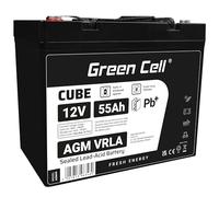 GreenCell® Batteria AGM 12V 55Ah al piombo accumulatore sigillata VRLA Senza manutezione ricaricabile Batterie di ricambio ermetica | Barca | Sedia a rotelle | Sistema Solare | Camper | Campeggio