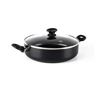 GreenChef Diamond Ceramica Sana Antiaderente 28 cm/4,3 litri Padella per salute con 2 Manici e Coperchio, Senza PFAS, Induzione, Lavabile in lavastoviglie, Forno fino a 160˚C, Nero