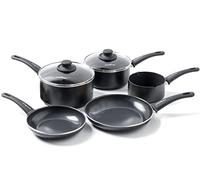 GreenChef Diamond, Softgrip Set Pentole e Padelle Antiaderenti in Ceramica - 5 Pezzi, Nero