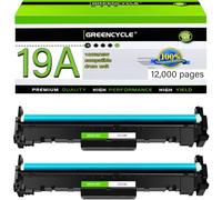 greencycle 2 Pack 19A Compatible Replacement for HP 19A Imaging Drum CF219A Drum Unit use for Laserjet Pro M130fw M130nw M130fn M130a M102w M102a Printer (Black, 2-Pack)