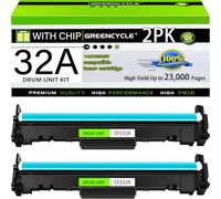 greencycle CF232A - Kit tamburo di ricambio compatibile con stampanti HP CF232A 32A, per stampanti Laser Jet Pro M148dw M148fdw M203d M203dw M203dn MFP M227fdw M227fdn M227sdn (confezione da 2, nero)