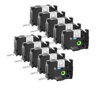 GREENCYCLE Nastro adesivo extra resistente nero su bianco compatibile per Brother TZE-S251 TZS251 AZES251 0,95" 24mm per PT2730 PT9600 PTD600VP PTD800W PTH500LI PTP700 PTP710BT PTP750W-10 Pack