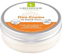GREENDOOR Deodorante crema per bambini e adolescenti, 50 ml, vegano, ferma gli odori di sudore durante la pubertà, morbido e nutriente, senza sali di alluminio e senza alcol