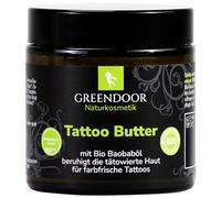 GREENDOOR Tatuaggio Burro 120 ml per tatuaggi freschi di colore, cura naturale del tatuaggio vegano senza profumo, cura professionale della pelle per la pelle tatuata, direttamente dal produttore