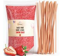 GREENDOSO® Zucchero per Zucchero Filato 1,2 Kg Fragola per Macchina + 50 Bastoncini da 30 Cm (Offerti)