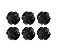 greenDracaena Set di 6 mini prolunghe maschio-maschio G1/4, ottone nichelato, raccordo per raffreddamento a liquido PC, Nero
