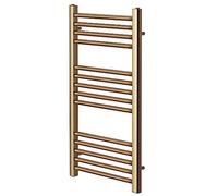 Greened House portasciugamani riscaldato ottone spazzolato 400x800 riscaldamento centralizzato scaldasalviette bagno - scaldasalviette elettrico bagno