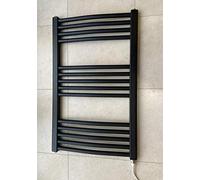 Greened House - Radiatore elettrico curvo per asciugamani, 500 W x 800 h, colore: Nero