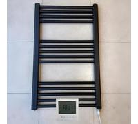 Greened House Scaldasalviette elettrico nero, 500 mm di larghezza x 800 mm di altezza + timer