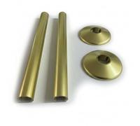 Greened House SnapFit, coperture per tubi del radiatore, confezione da 2, lunghezza 200 mm, 15 mm, per riscaldamento centralizzato (ottone spazzolato)