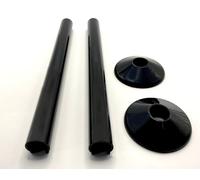 Greened House SnapFit - Coperture per tubi termosifoni, 2 pezzi, lunghezza 200 mm, lunghezza 15 mm, colore: nero