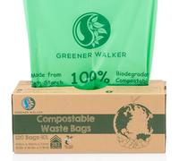 Greener Walker 25% extra spesso compost biodegradabile 6L/10L/30L sacchi per Rifiuti Alimentari da Cucina(10L-120 Sacchetti)