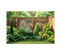 Greenery Backdrop Outdoor - 210x150cm Patio Background | Garden Fence Backdrop | Polyester, Green Plant Pattern, Decorative For Home Backyard Office School Wedding Birthday Craft Fair