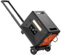 Greenery G2500 Centrale Elettrica Portatile 2304 Wh con Carrello Pieghevole, 2500 W Uscita Continua con Batteria LiFePO4, Ricarica Solare Rapida, per Backup Casa e Attività All'aperto