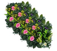 Greenery Panels - Artificial Privacy Fence Backdrop Decor | 9.84x9.84 Inch Realistic Grass Panels | Faux Boxwood Hedge For Backyard Balcony Indoor Patio Garden Yard Wedding Party, 4-Pie
