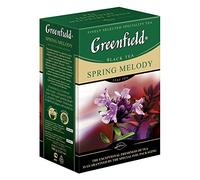 GREENFIELD SPRING MELODY | Tè nero aromatizzato | Tè nero aromatizzato con ribes nero, menta e timo | tè a foglia sfusa | tè nero flavoured foglia | sfuso 100 g | 60 tazze