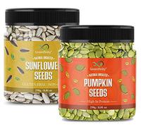 GreenFinity Semi di zucca cruda, semi di girasole per mangiare proteine e fibre alimenti ricchi per aumentare l'immunità, confezione da 2 - 250 g (confezione in barattolo)