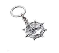 GreenFord Bomboniera Marine Portachiave Ancora e Timone Silver (Kit 10 Pezzi) G319-P