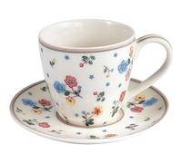 GreenGate Adelena - Tazza da caffè con Scritta M.U. Bianca, 6,5 cm