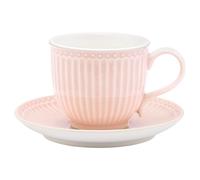 Greengate Tazza Con Saucer ALICE Rosa Tazza Da Caffè Everyday PALE PINK