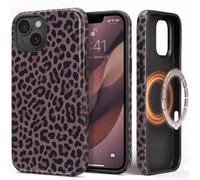 GreenHec Custodia per iPhone 15 Leo, per MagSafe, motivo leopardato | Aesthetic - Custodia con stampa leopardata colorata, autunno, primavera, per donne, ragazze, signore, motivo leopardato