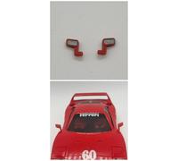 Greenhills Coppia Specchietti Laterali Rosso Argento per Scalextric Ferrari F40 - GP152
