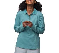 greenjama Maglietta a Maniche Lunghe con Colletto Polo, certificata GOTS Parte Superiore del Pigiama, Topazio, 44 Donna
