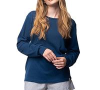 greenjama Maglietta a Maniche Lunghe in Derby-Rib, certificata GOTS Parte Superiore del Pigiama, Blu Oltremare, 50 Donna