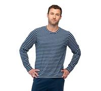 greenjama Maglia Uomo Manica Lunga Ringel Parte Superiore del Pigiama, Blu Oltremare, XXL