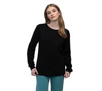 greenjama Maglietta a Maniche Lunghe in Derby Rib Parte Superiore del Pigiama, Nero, 44 Donna