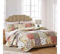 Greenland Home Blooming Prairie Twin Quilt Bonus Set, Cotone, Multicolor, Queen