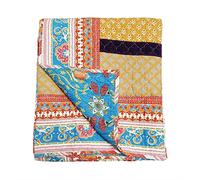 Greenland Home Fashions Barefoot Bungalow Thalia-Copriletto Trapuntato in Cotone, Tango, Coperta