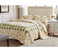 Greenland Home Fashions Bliss - 2 Piece Quilt set - avorio, 100% Cotone, Ivory, Coppia