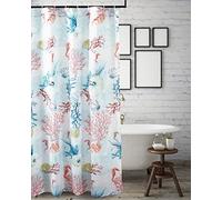 Greenland Home Fashions Sarasota Tenda da Doccia, Microfibra di Poliestere, Multicolore, W 72" x L 72" (1 Panels)