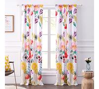 Greenland Home Fashions Watercolor Dream Trattamento della Finestra, Poliestere, Bianco, 84 in L, 2 unità
