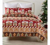 Greenland Home Gingerbread Lane - Set copripiumino reversibile, 3 pezzi, per letto king/cal, per letto king size