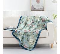 Greenland Home Pavona Enchanted Garden Quilted Throw, 50x60-inch, Jade