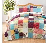 Greenland Home Renee Upcycle Unique Remnant - Set copripiumino foderato in cotone, 3 pezzi, per letto matrimoniale/matrimoniale