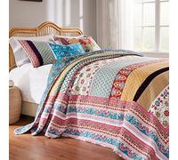 Greenland Home Thalia - Set di biancheria da letto trapuntato, 3 pezzi, per letto king size, colore: Tango, un set